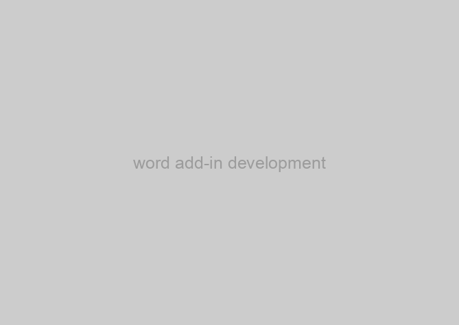 word add-in development